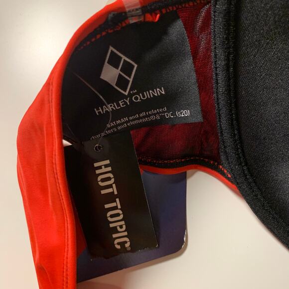 Harley Quinn Suicide Squad XXL 2X Classic Halter Diamond Bikini Swim Top Costume - Picture 8 of 9